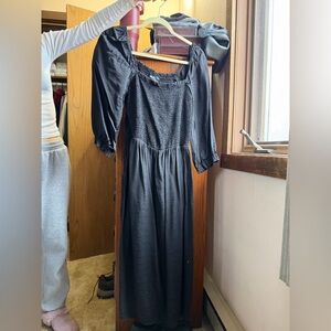 City Chic Elegant Blue/Gray Long Sleeve Dress